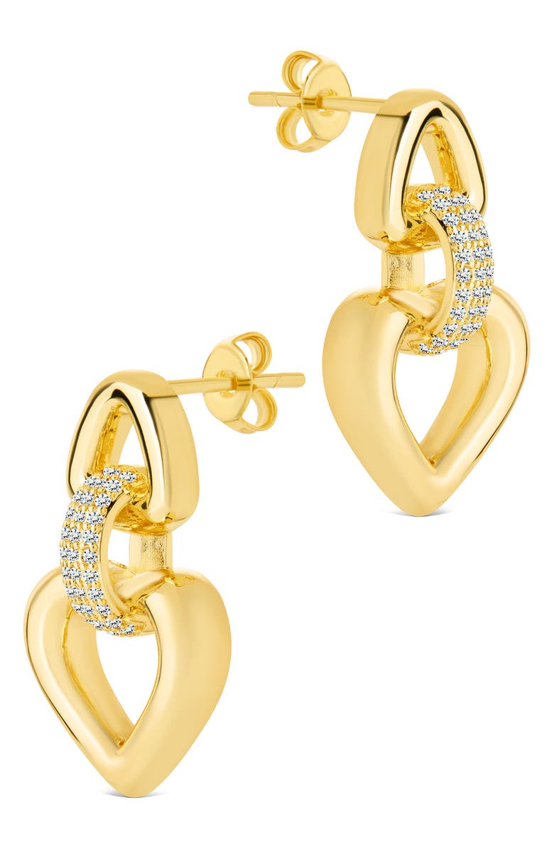 Sterling Forever Marcia Cubic Zirconia Door Knocker Earrings, Alternate, color, Gold