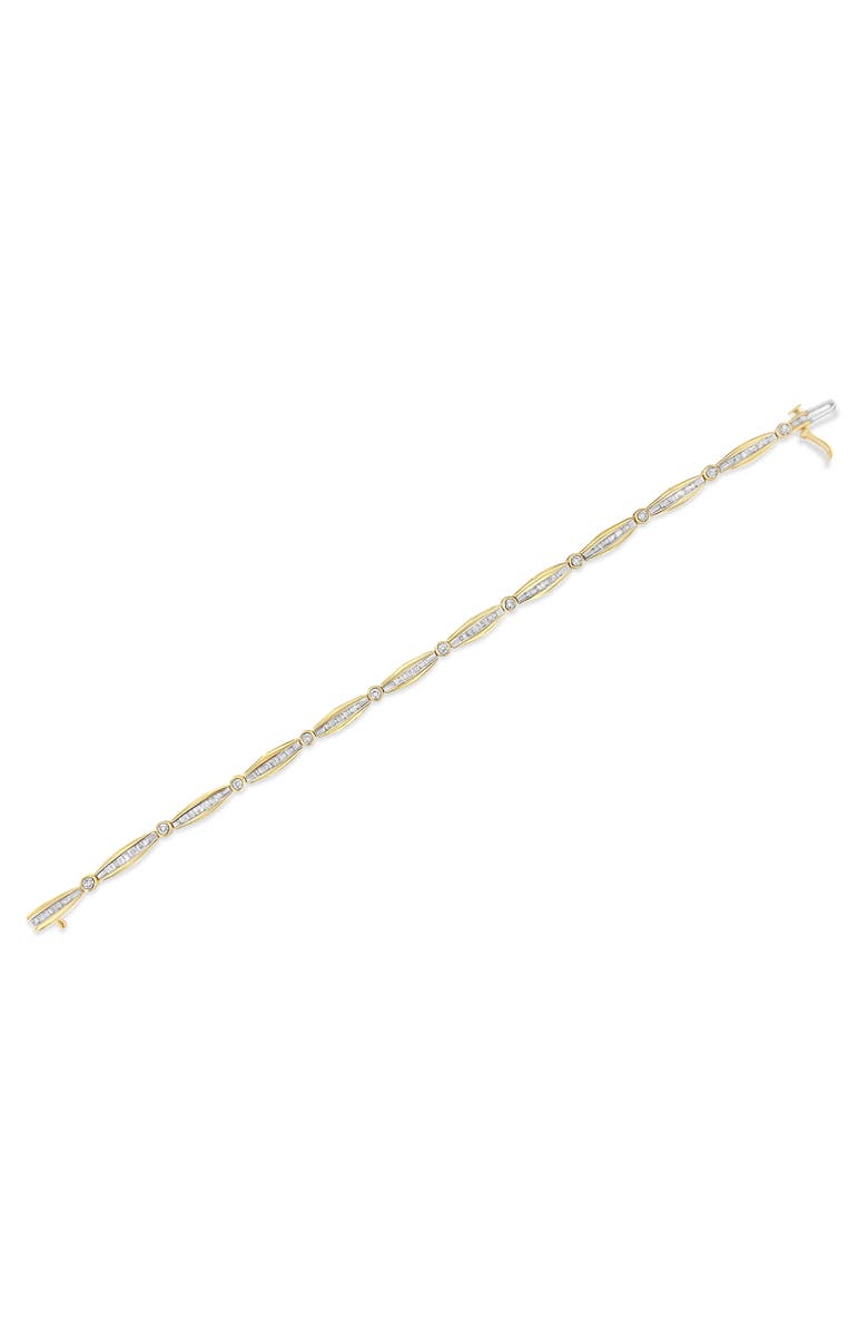 Haus of Brilliance 14K Gold 1-1/2 Cttw Diamond Bezel and Tapered Link Bracelet, Alternate, color, Yellow