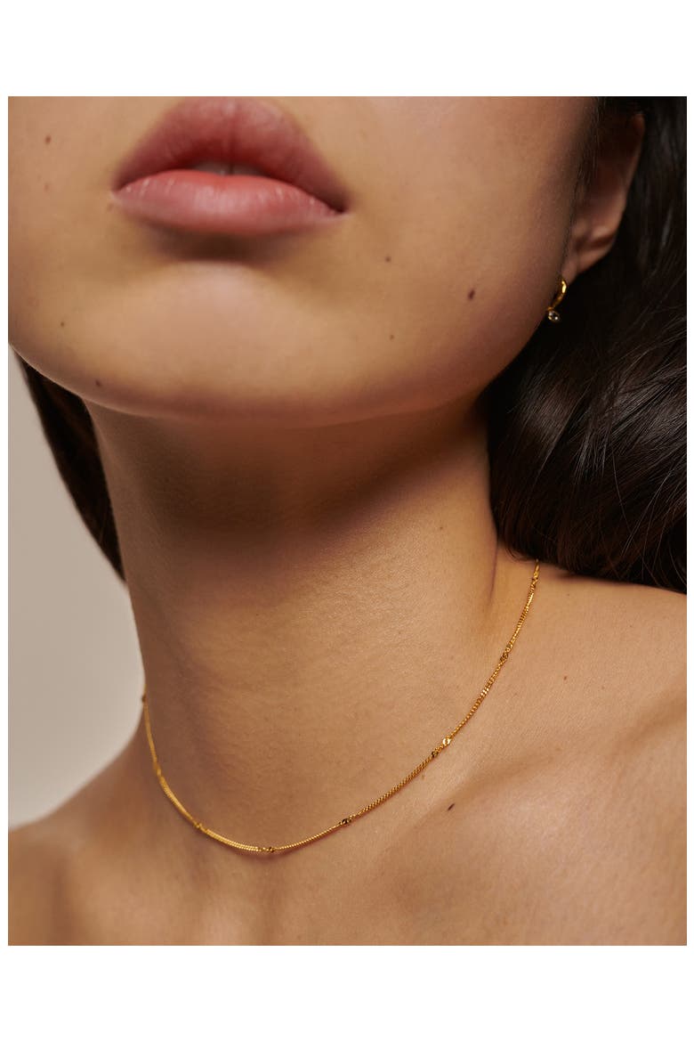 Twisted Curb Link Station Chain Necklace, Alternate, color, YELLOW GOLD