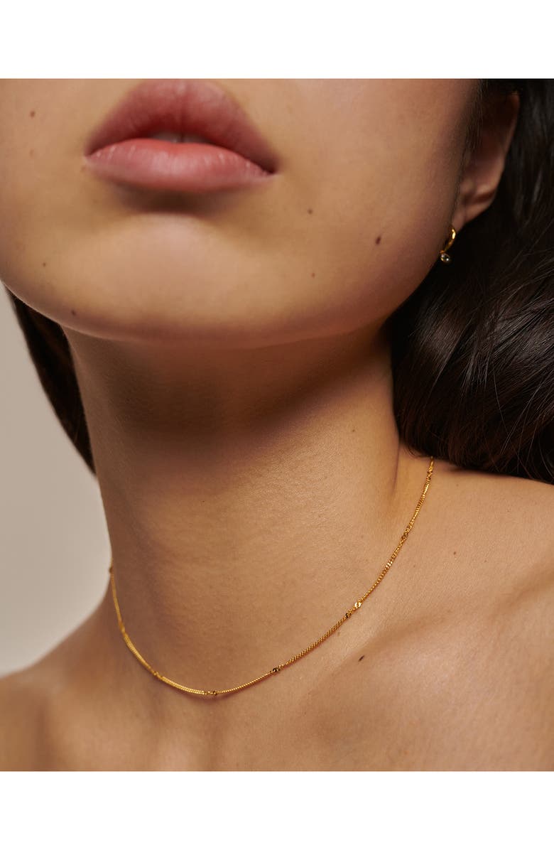 Monica Vinader Twisted Curb Link Station Chain Necklace, Alternate, color, 18Ct Gold Vermeil