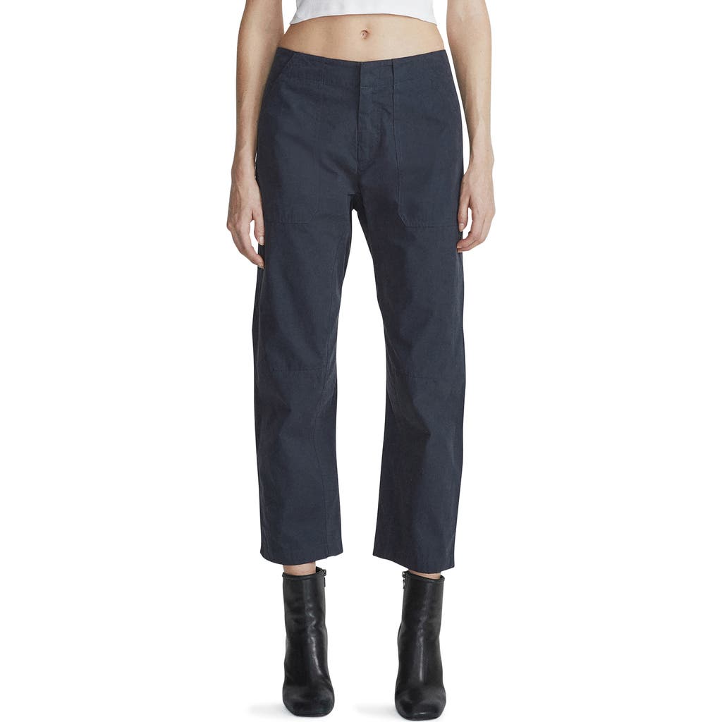 Rag & Bone Leyton Crop Cotton Work Pants In Salute