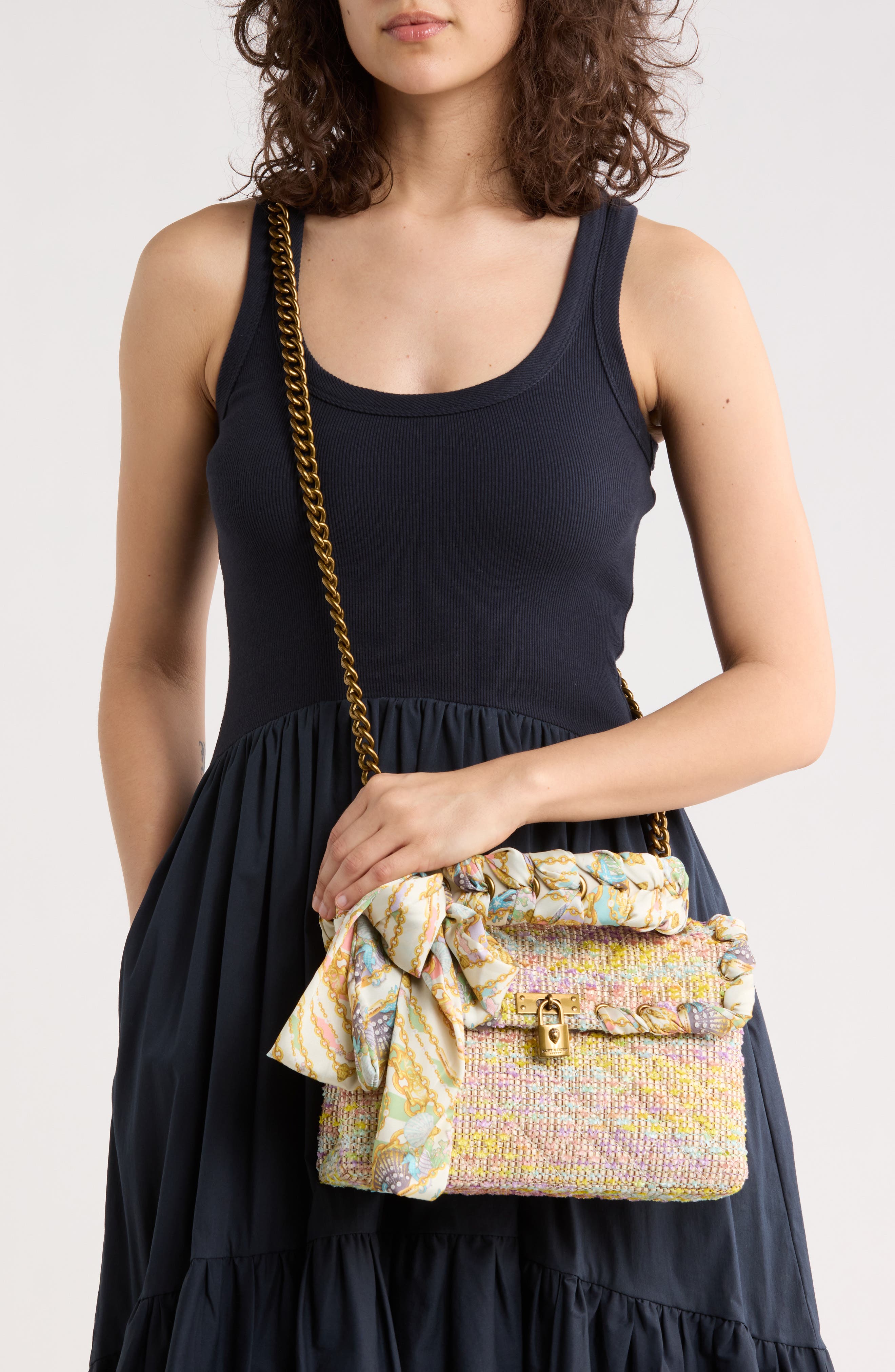 Kurt Geiger London Brixton Tweed Crossbody Bag, Alternate, color, Yellow Multi