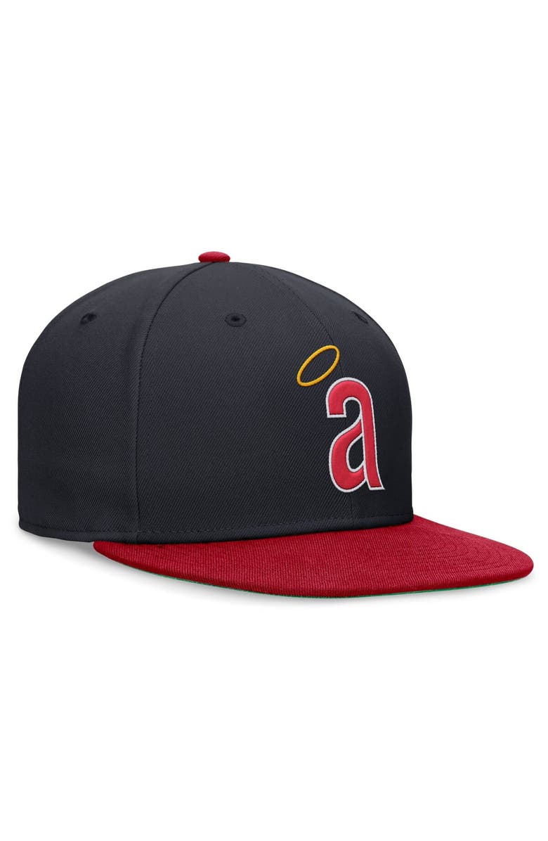 Nike Men's Nike Navy/Red California Angels Rewind Cooperstown True Performance Fitted Hat, Alternate, color, 