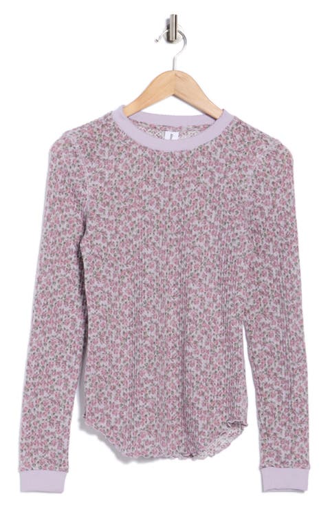 Long Sleeve Waffle Knit Top