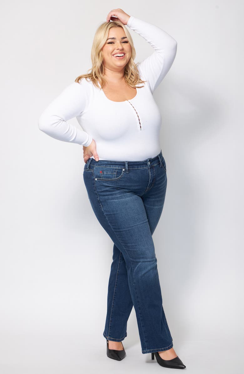 SLINK Jeans Mid Rise Slim Bootcut Jeans, Alternate, color,