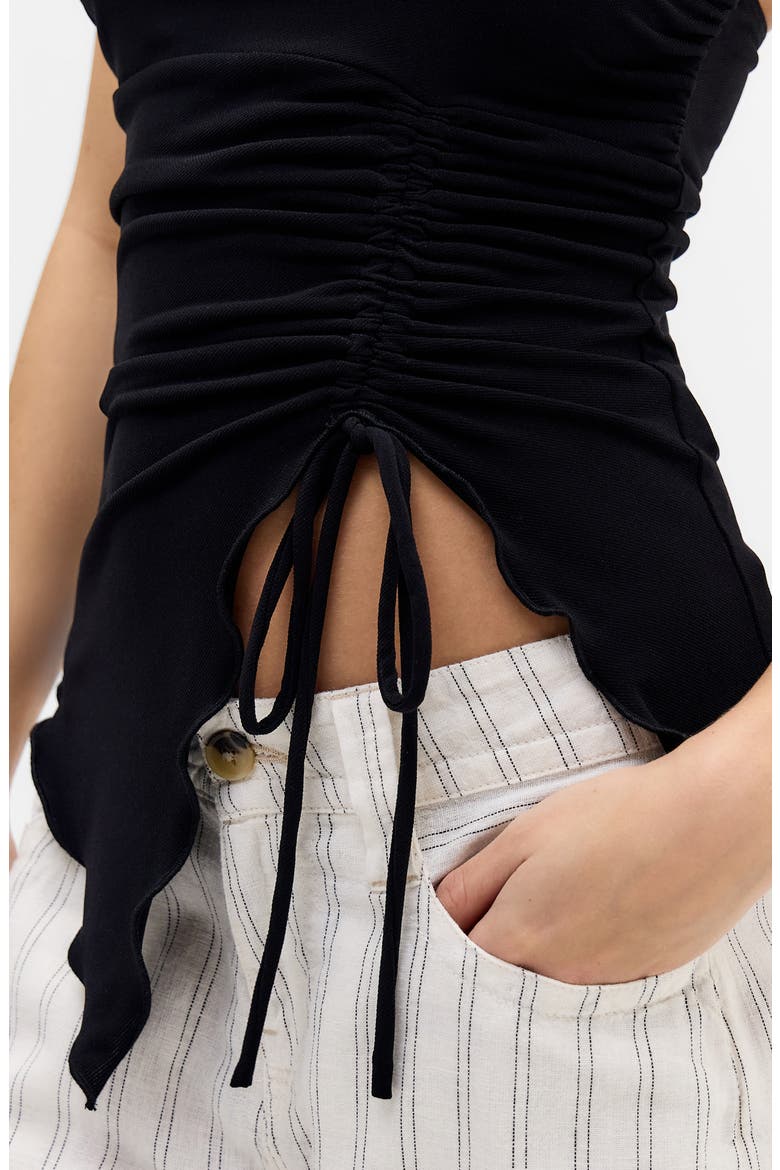 Rem Cinched Strapless Top, Alternate, color, BLACK