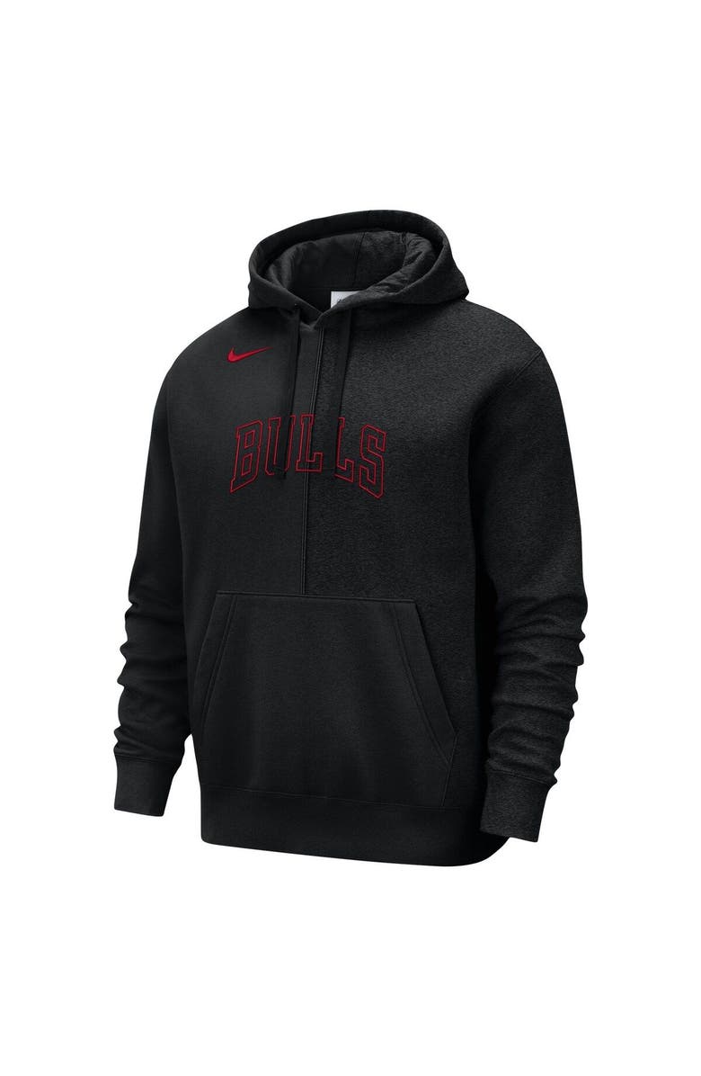 Nike Men's Nike Black Chicago Bulls Courtside Versus Stitch Split Pullover Hoodie, Alternate, color, Black