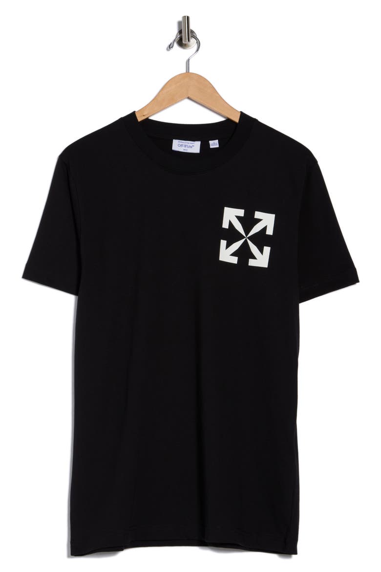 Single Arrow Slim Fit Short Sleeve T-Shirt, Alternate, color, BLACK-WHITE