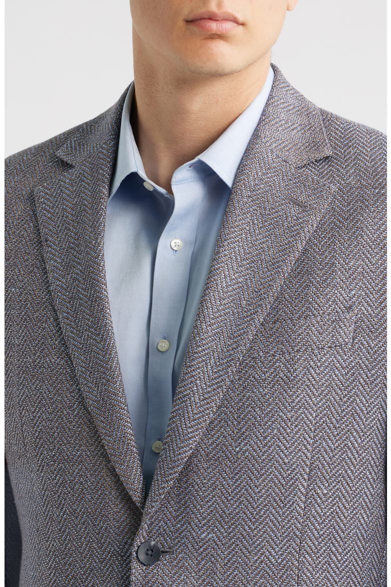 Henrik Trim Fit Italian Wool & Linen Blend Jacket, Alternate, color, BLUE SATORI HERRING TEXTR