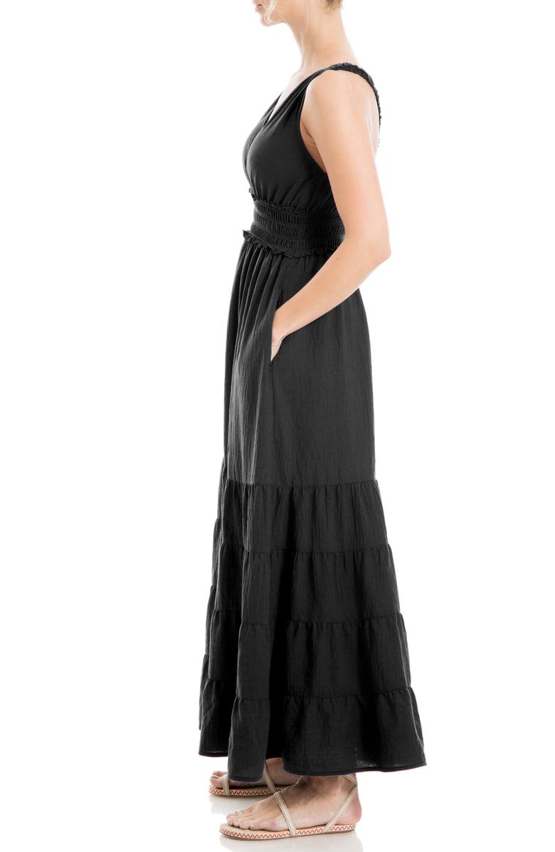 MAX STUDIO Crossback Tiered Maxi Dress, Alternate, color,