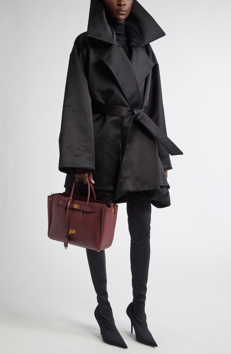 Balenciaga High Collar Wrap Jacket, Alternate, color, 