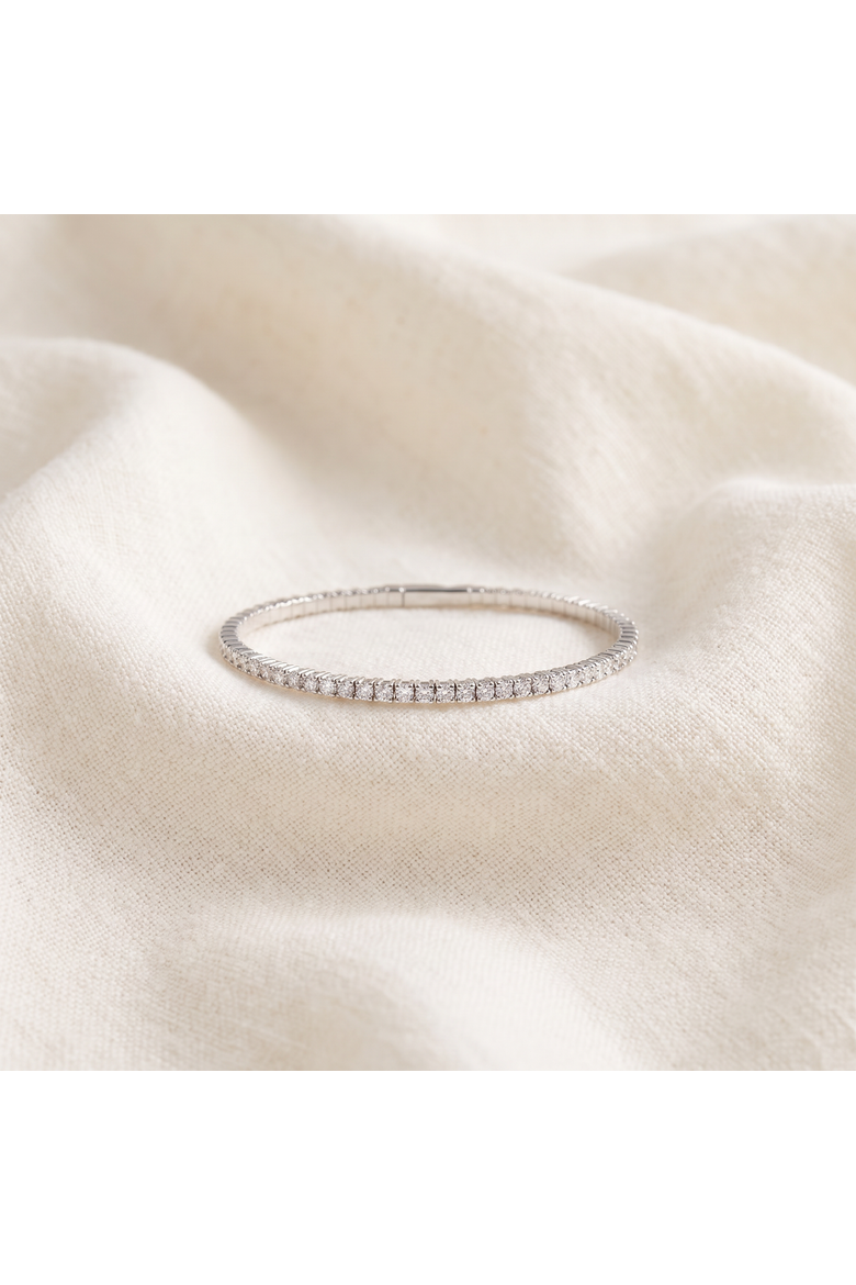 2 - 10Ct TW Flexible Diamond Bangle Tennis Bracelet Lab Grown 14k Gold, Alternate, color, Rose Gold - 7Ct