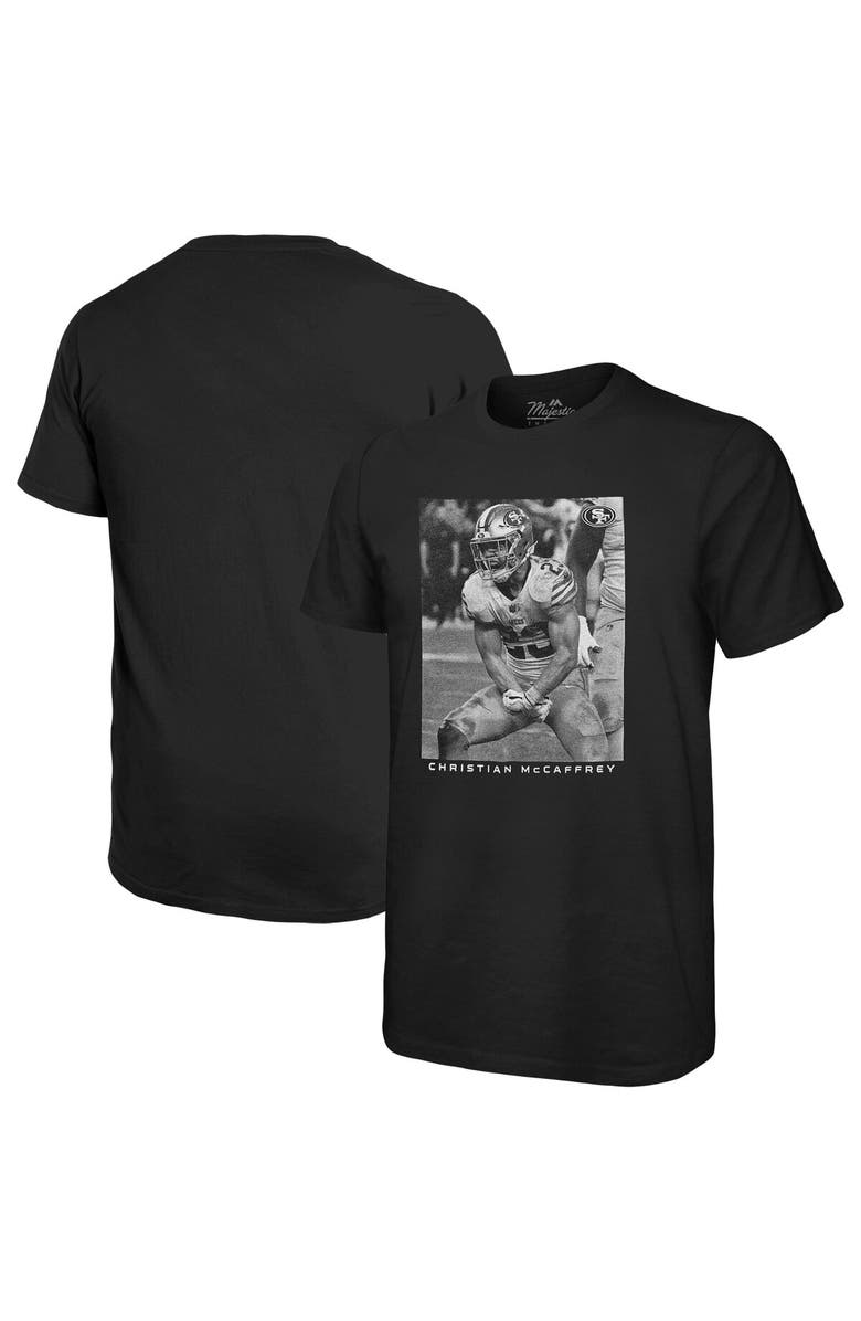Majestic Threads Men's Majestic Threads Christian McCaffrey Black San Francisco 49ers Oversized Player Image T-Shirt, Main, color, 