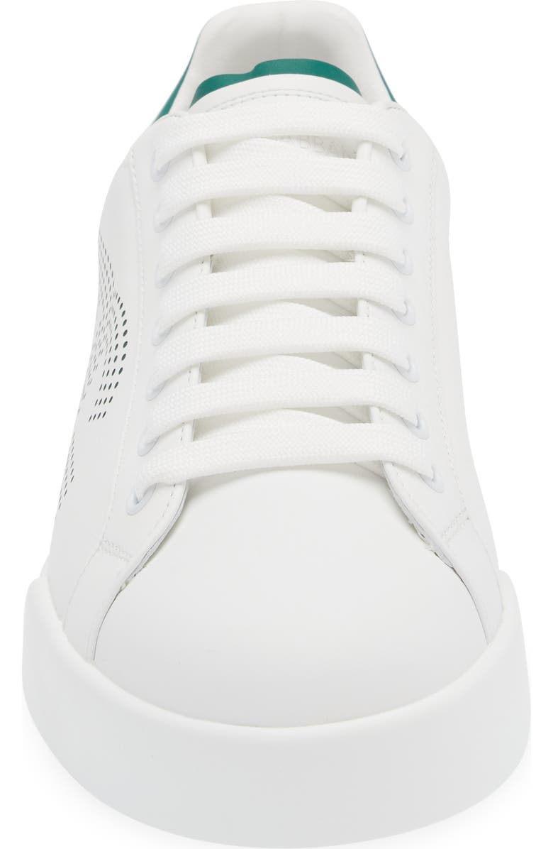 Dolce&Gabbana Portofino Leather Low Top Sneaker, Alternate, color, Bianco/ Smeraldo