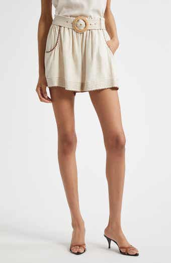 Veronica Embroidered Belted Shorts
