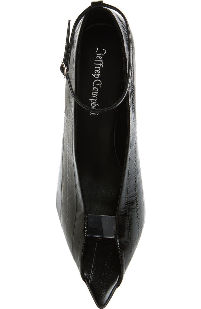 Jeffrey Campbell Inherit Ankle Strap Pointed Peep Toe Sandal, Alternate, color, Black Eel