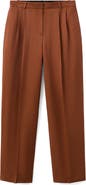 MANGO Pleated Straight Leg Pants