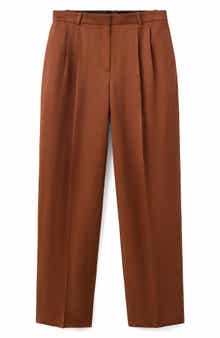 Pleated Straight Leg Pants