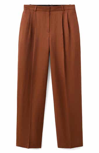 Pleated Straight Leg Pants