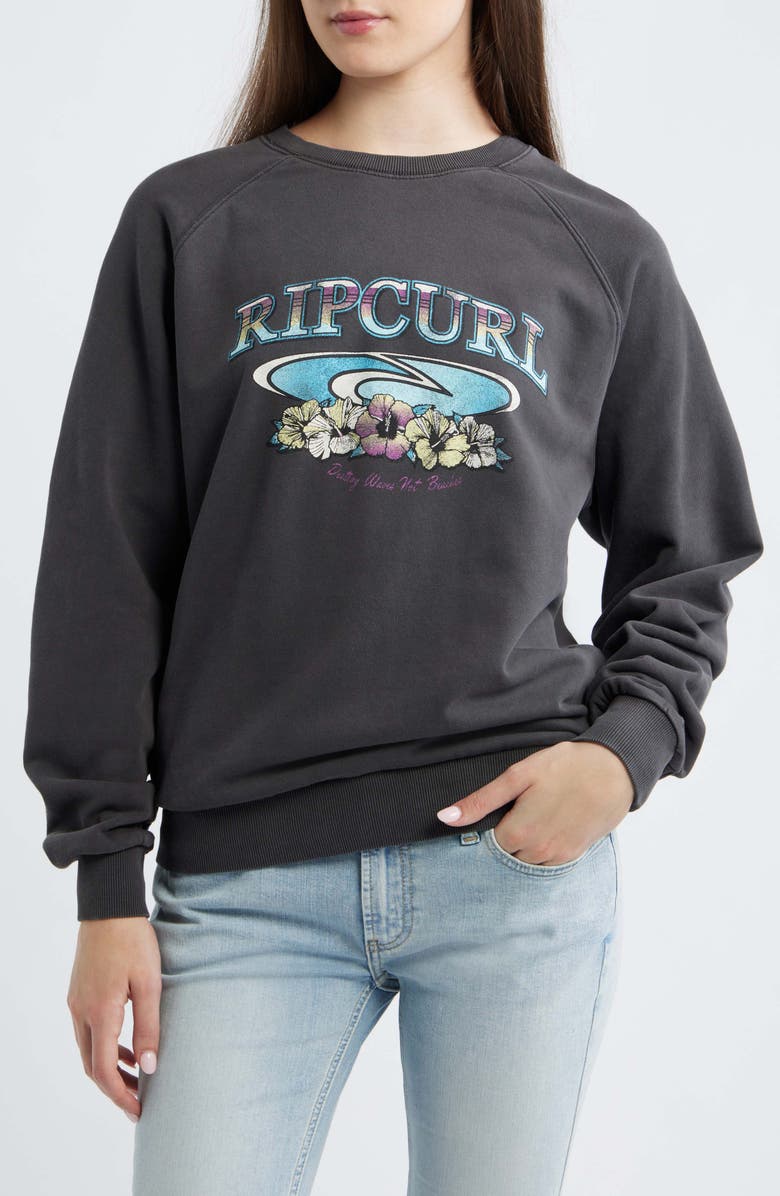 Rip Curl Catalina Island Graphic Sweatshirt, Main, color, Washed Black