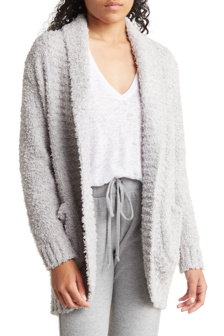 Open Front Knit Cardigan, Main, color, HEATHERGRY