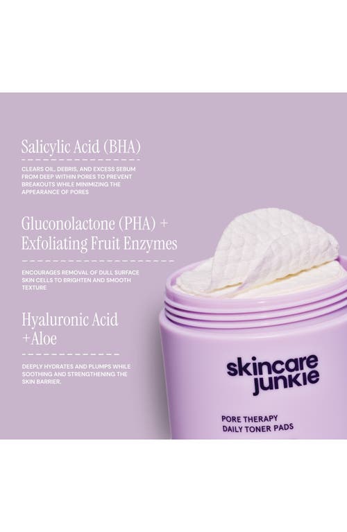 Skincare Junkie Pore Therapy Daily Toner Pads In Transparent
