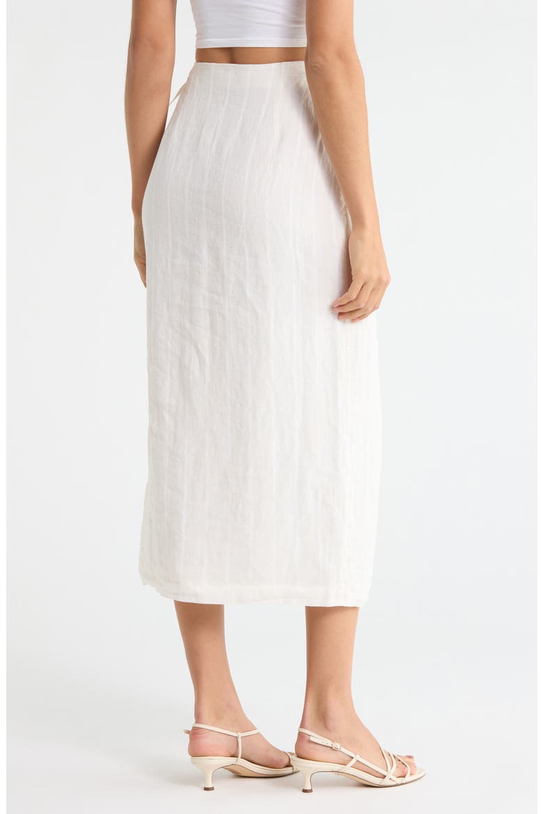 The Invisible String Linen Blend Wrap Midi Skirt, Alternate, color, CREAM