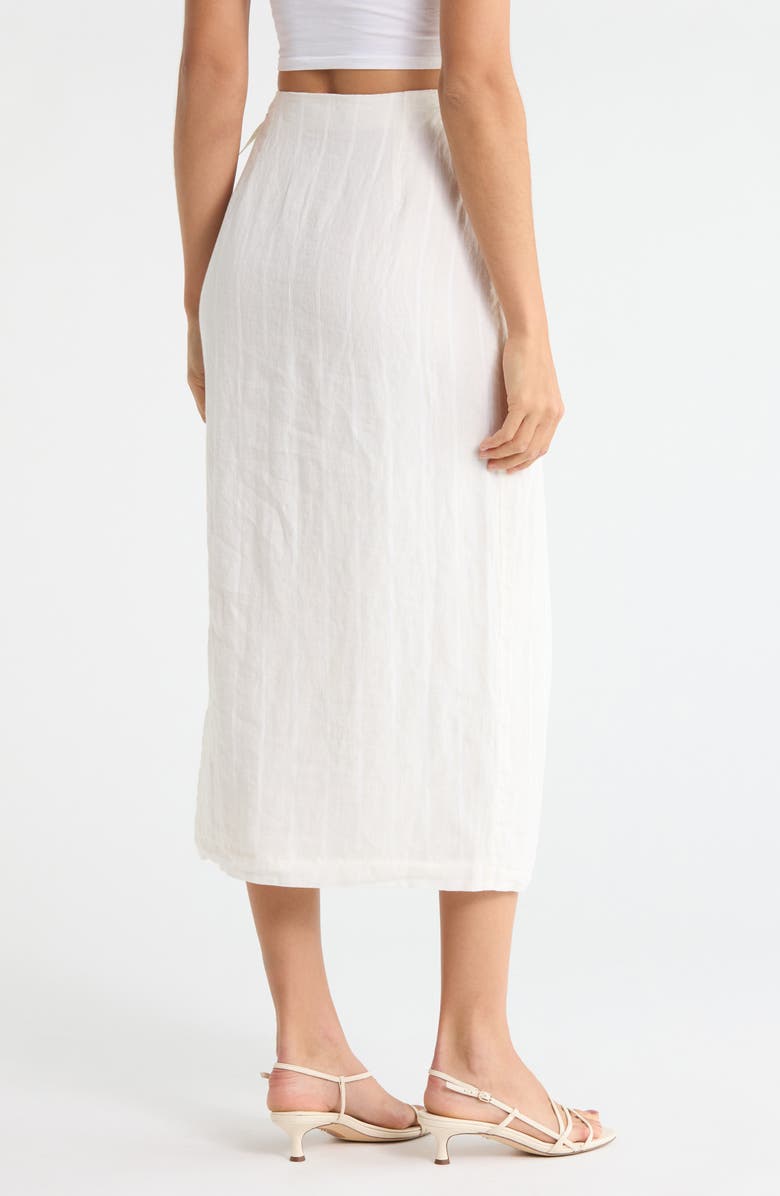 Favorite Daughter The Invisible String Linen Blend Wrap Midi Skirt, Alternate, color, Cream