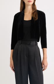 Anne Klein Three Quarter Sleeve Stretch Velvet Shurg