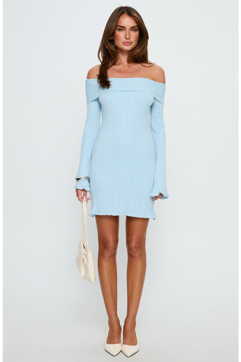 Freshwater Rib Knit Minidress, Alternate, color, BLUE