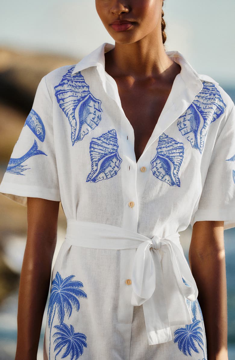 FARM Rio Brasil Vintage Look Romper, Alternate, color, Off-White