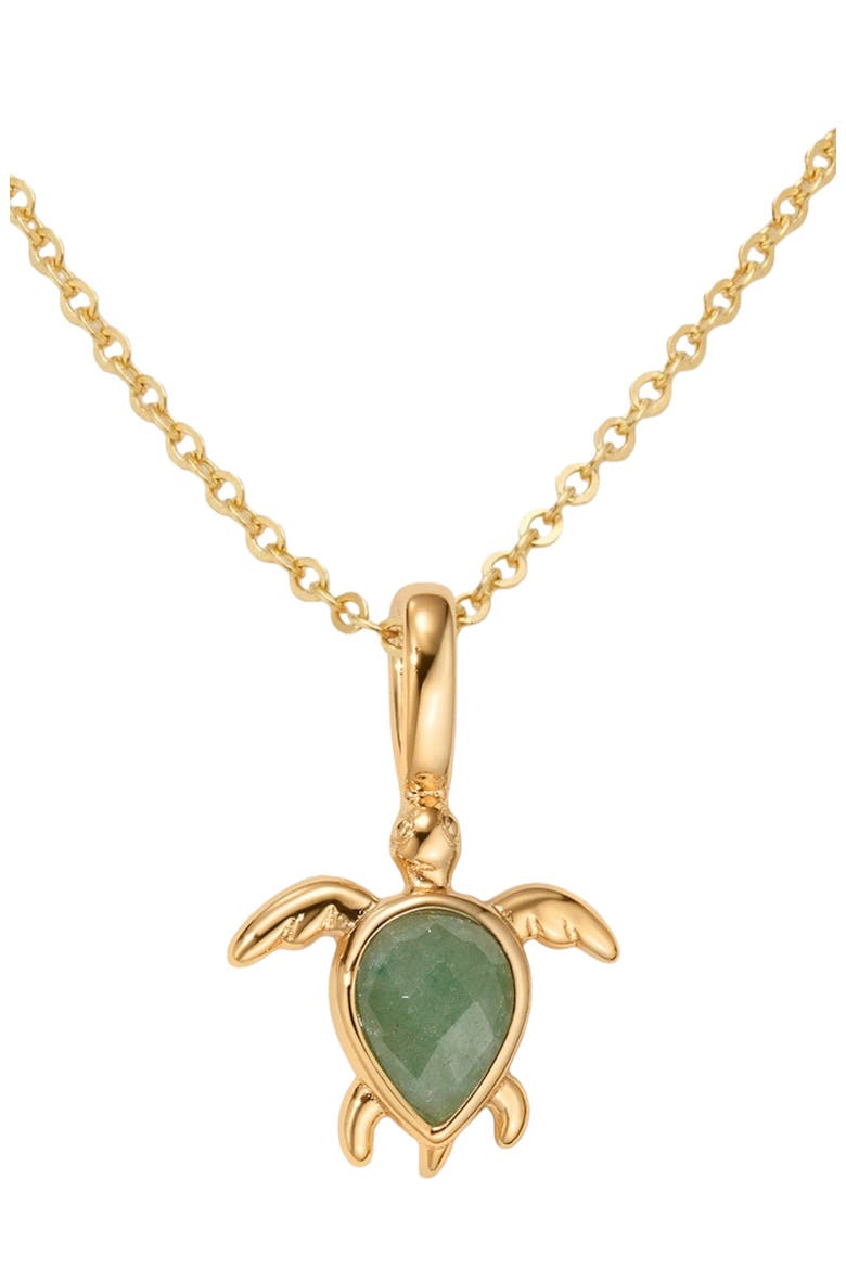 Turtle Charm Necklace, Main, color, Gold Vermeil