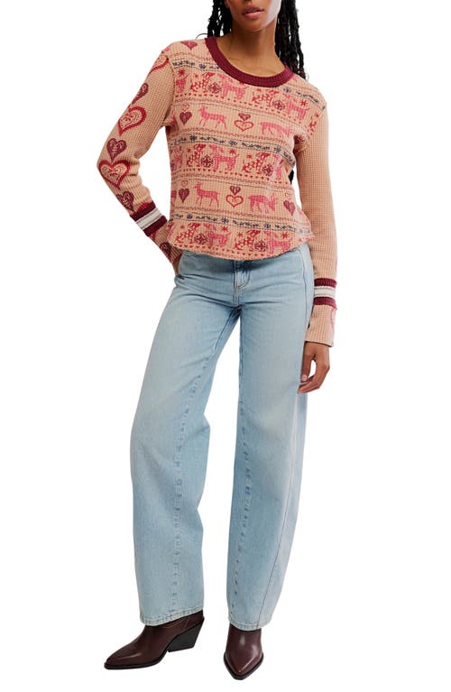 Free People Blissful Layering Long Sleeve T-shirt In Pink