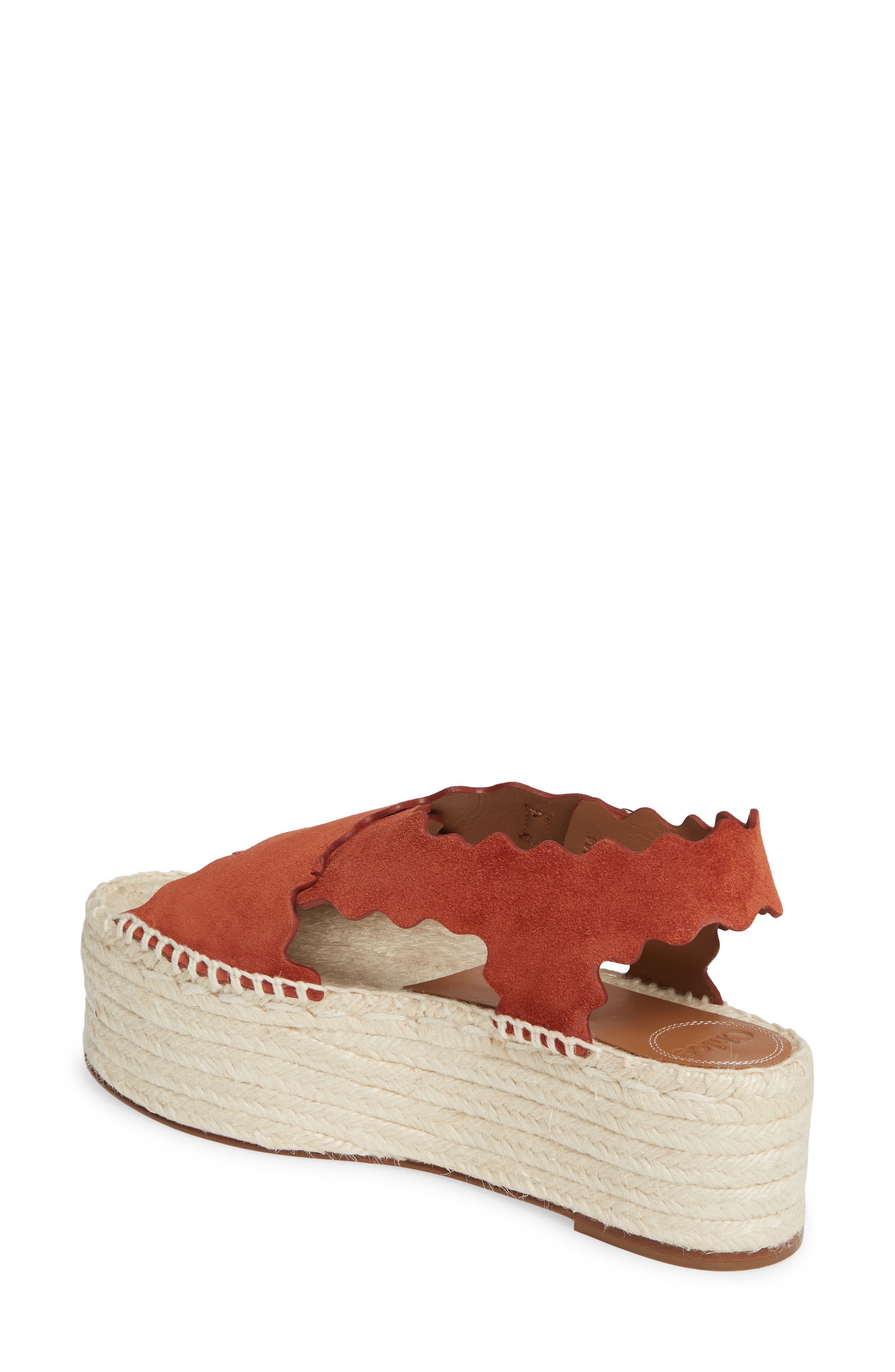 Chloé Lauren Scalloped Flatform Sandal, Alternate, color, 