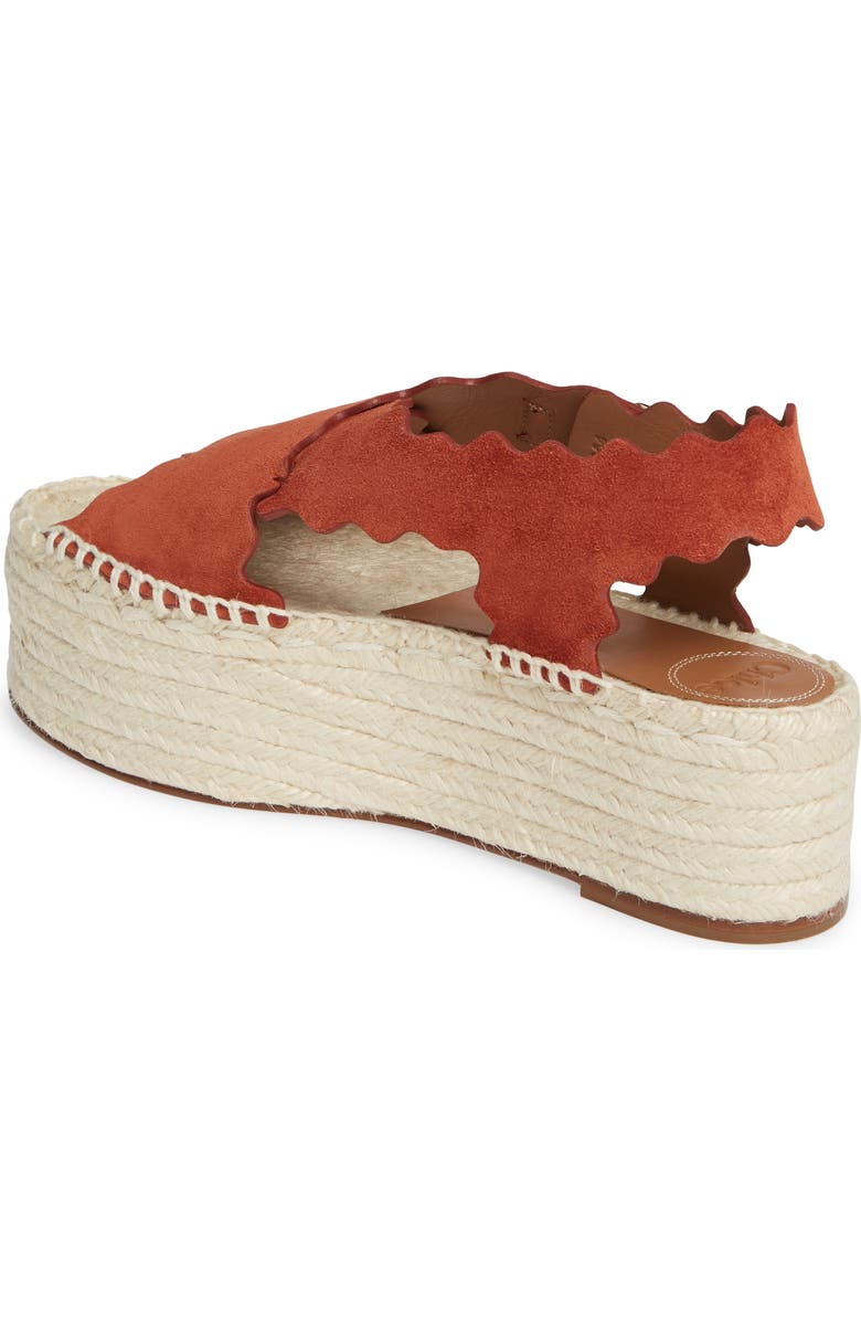 Chloé Lauren Scalloped Flatform Sandal, Alternate, color,