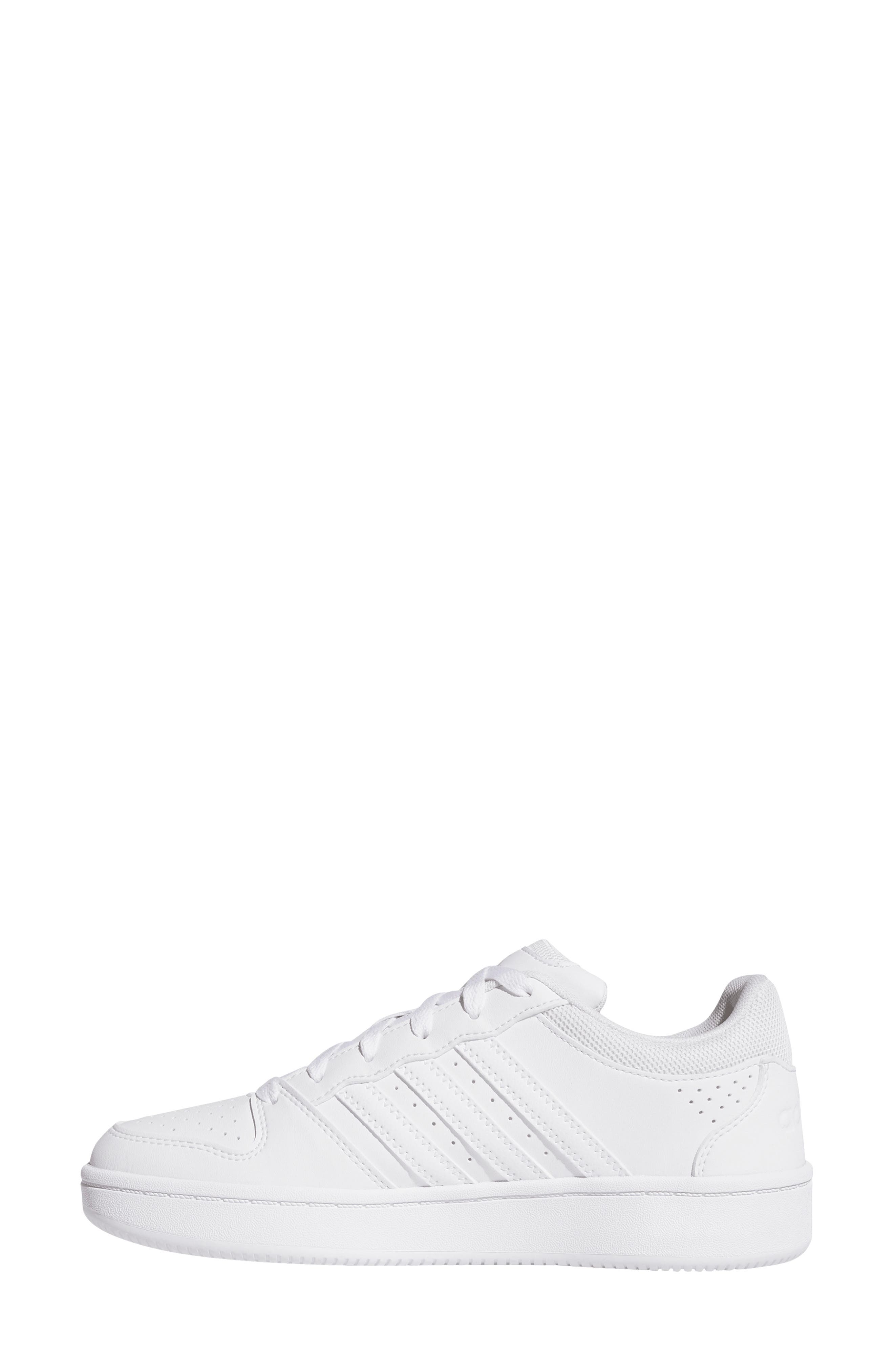 Hoops Classic Low Top Sneaker, Alternate, color, WHITE/ WHITE/ CORE BLACK