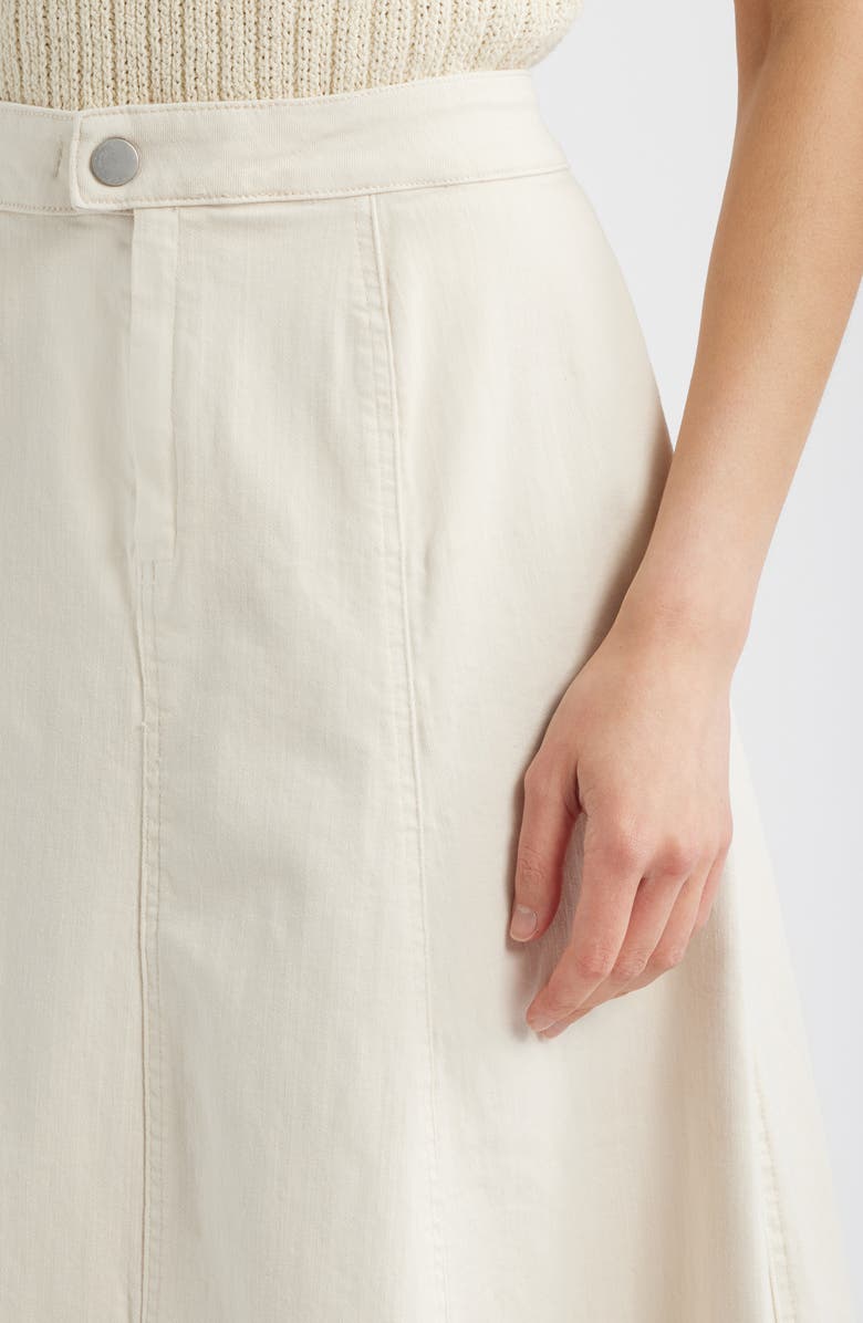 1.STATE Front Slit Denim Midi Skirt, Alternate, color, New Ivory