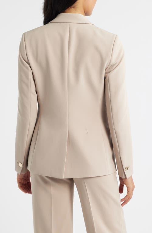 Anne Klein Zip Pocket One-button Blazer In Neutral
