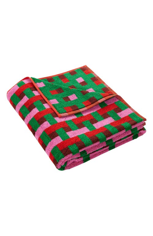 Shop Dusen Dusen Weave Pattern Bath Towel In Red Weave