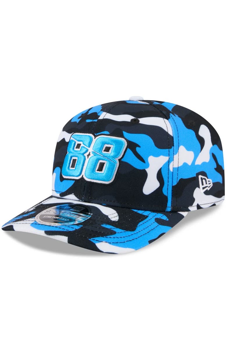Men's New Era Connor Zilisch  Blue Camo 9SEVENTY Stretch-Snap Hat, Alternate, color, White
