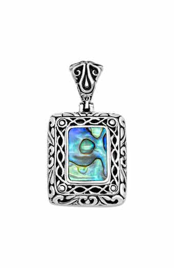 Sterling Silver Abalone Rectangle Pendant