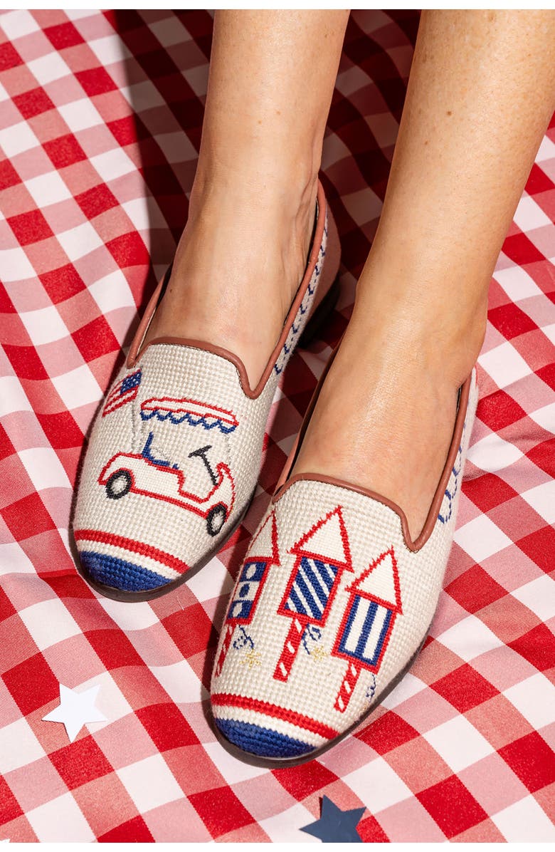 ByPaige Needlepoint Flat, Alternate, color, Red White Blue