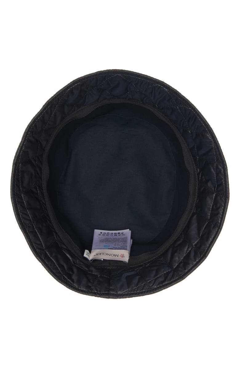 Moncler Diamond Quilted Nylon Bucket Hat, Alternate, color, Dark Navy Blue
