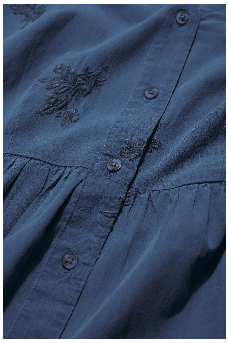 Fowen Embroidered Organic Cotton Shirtdress, Alternate, color, PRESSED HERBS LIGHT WASH DUSK