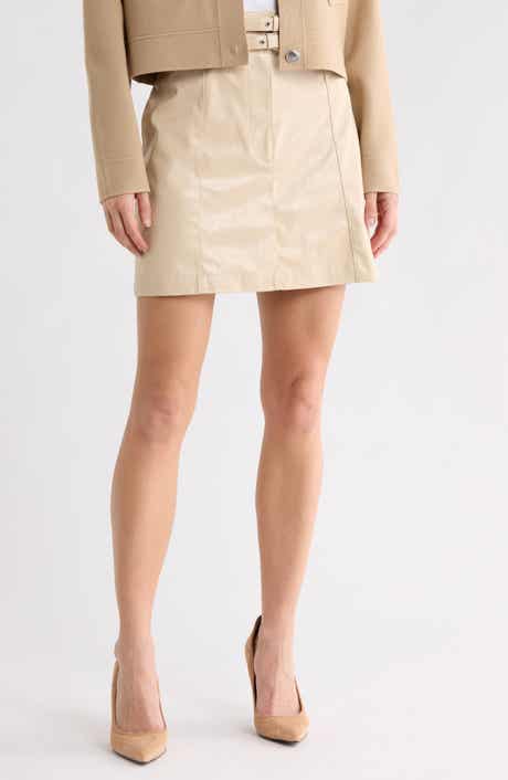 Vashy Faux Leather Miniskirt