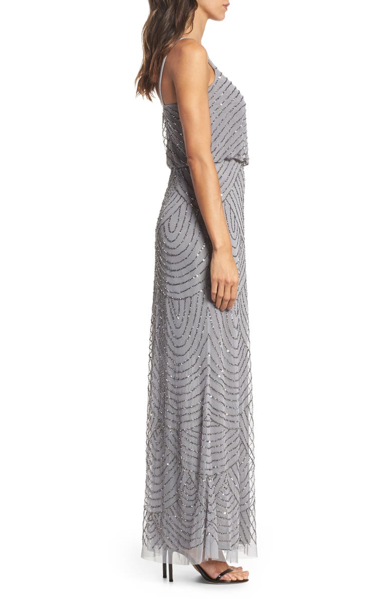 Adrianna Papell Embellished Blouson Gown, Alternate, color, 
