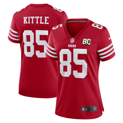 Women's Nike George Kittle Scarlet San Francisco 49ers 80th Anniversary Game Jersey