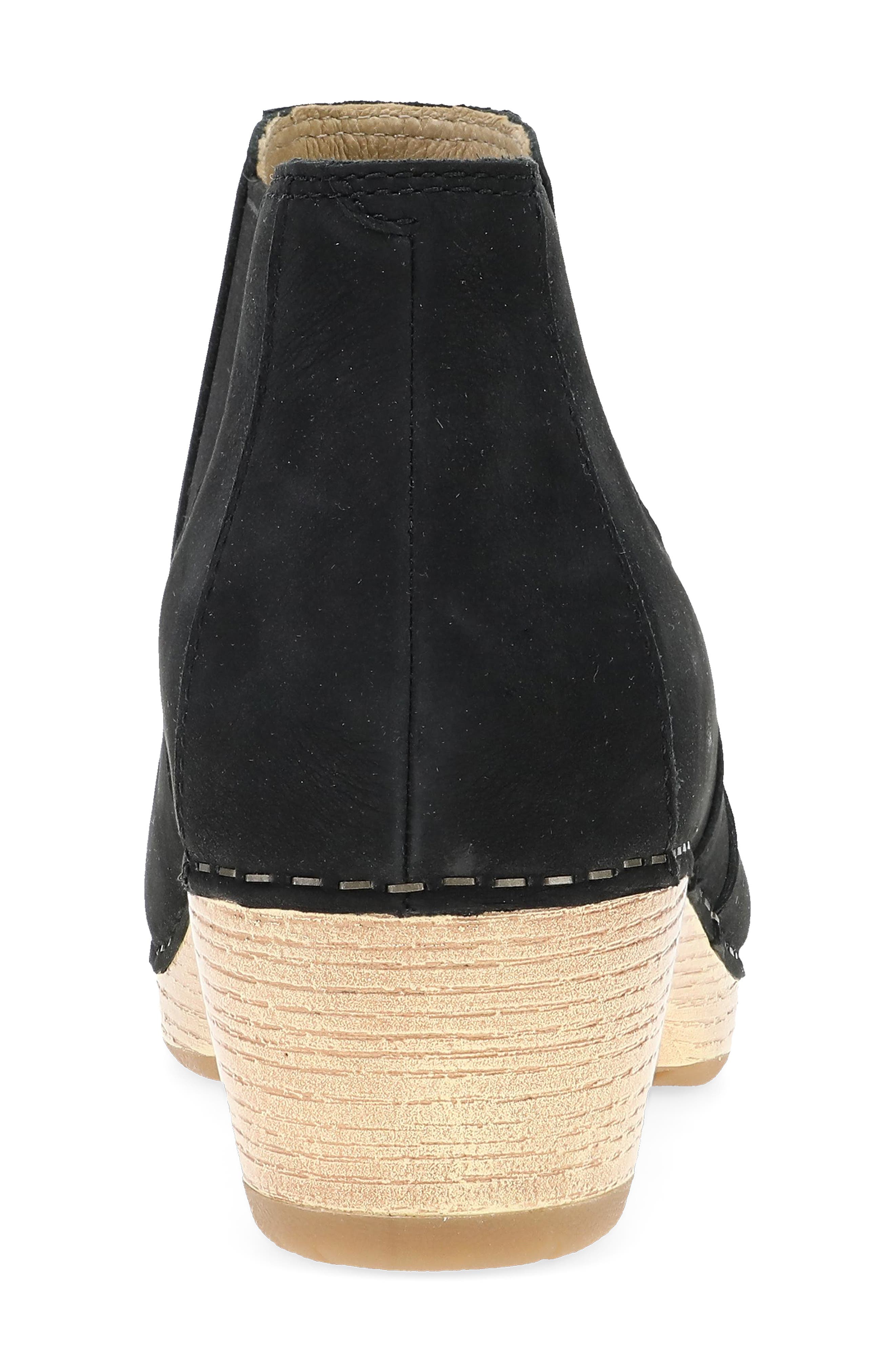 Dansko Lane Platform Chelsea Boot, Alternate, color, Black Milled Nubuck