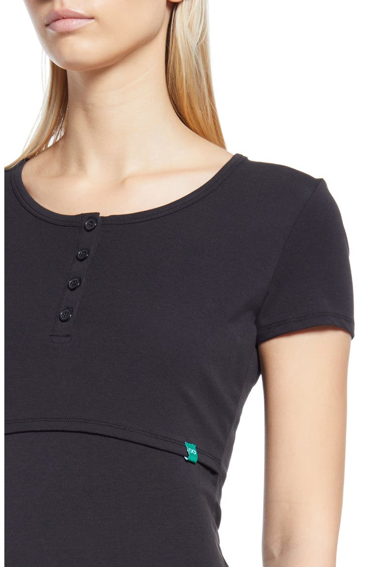 Maternity Juliet Nursing Dress, Alternate, color, JET BLACK