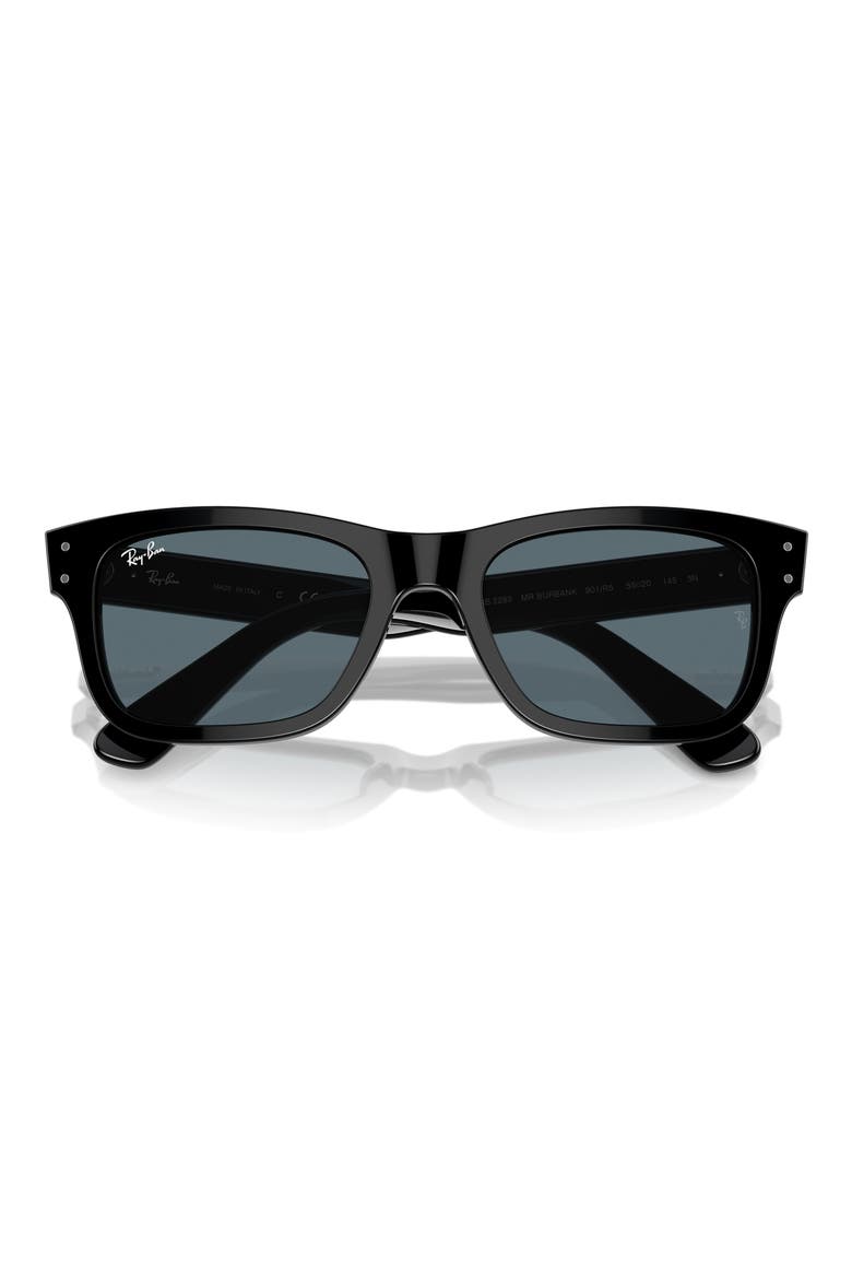 55mm Rectangular Sunglasses, Alternate, color, BLACK